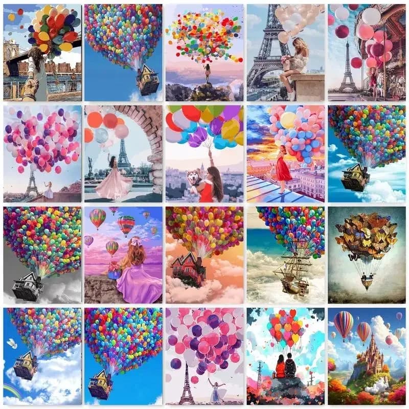 1pc frameless Paint By Numbers Landscape Hand Painting Canvas Zero Basis Acrylic Paint Drawing By Numbers For Home Decoration