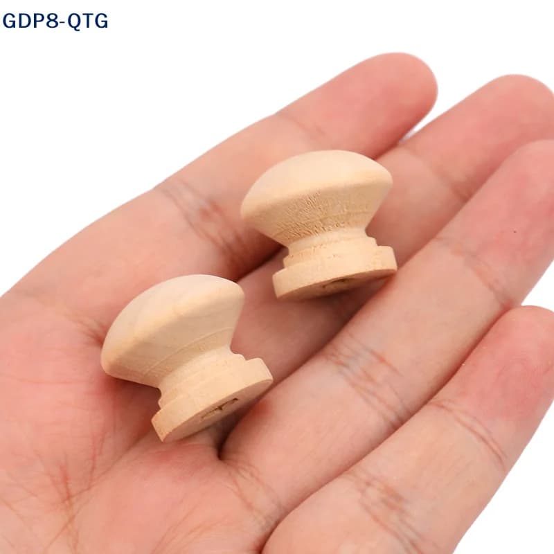 NUOVO Set di 10 Maniglie 2,4x2cm in Legno Naturale per Cassetti e Armadi