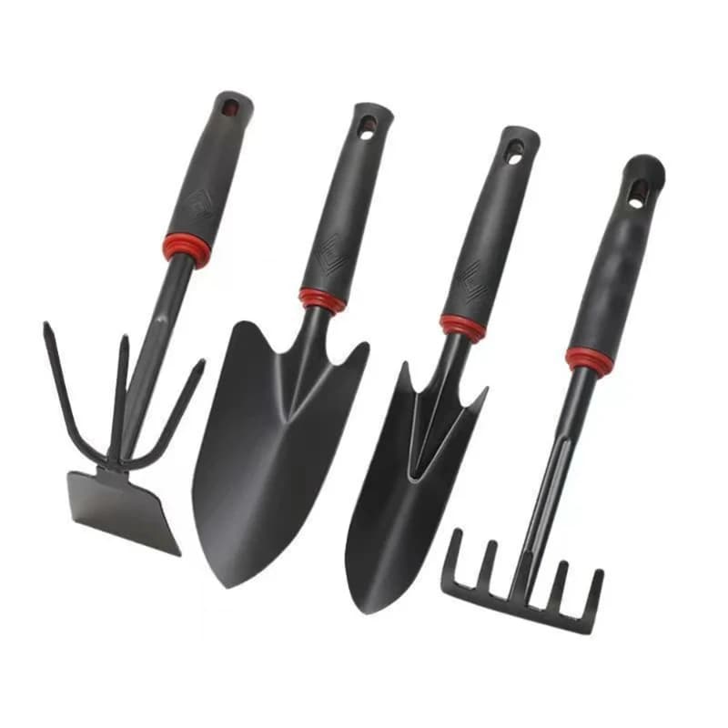 Set of 4 Mini Gardening Tools with Paletta, Rastrello and Zappa to Plant Flowers and Vegetables, Home Gardening Equipment