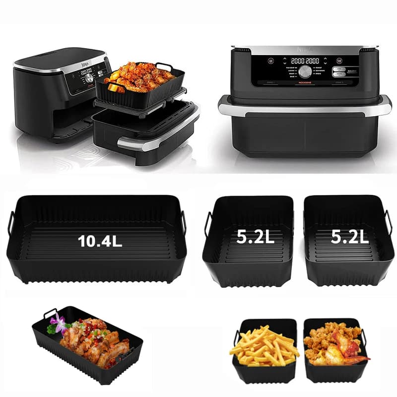 Air Frying Tray Silicone Mould for Ninja Af500 Reusable Air Frying Basket Oven Tray Non-stick Pizza Bottle