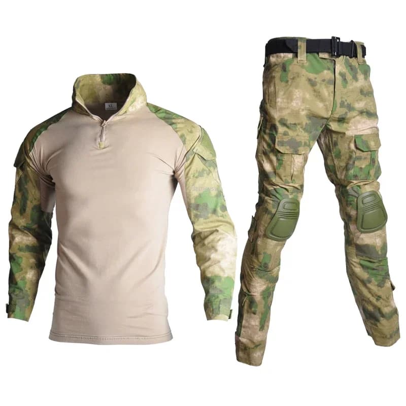 Camicie da caccia uniformi tattiche mimetiche Pantaloni con gomiti Ginocchiere Arisoft Paintball Abbigliamento Tute Ghillie