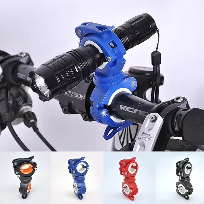 Quick Release Bicycle Flashlight Holder – Sturdy Headlight Mount Lamp Clip, Anti-Shake Design for Night Riding Mountain Bike