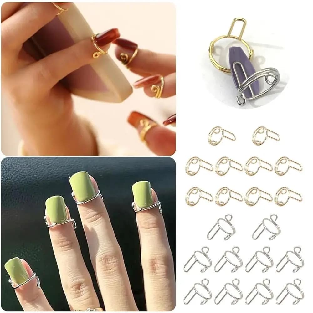 Anelli per Unghie di Alta Qualità Riutilizzabili per Unghie Finte Francesi Anelli per Unghie Casual da Viaggio per Ragazze