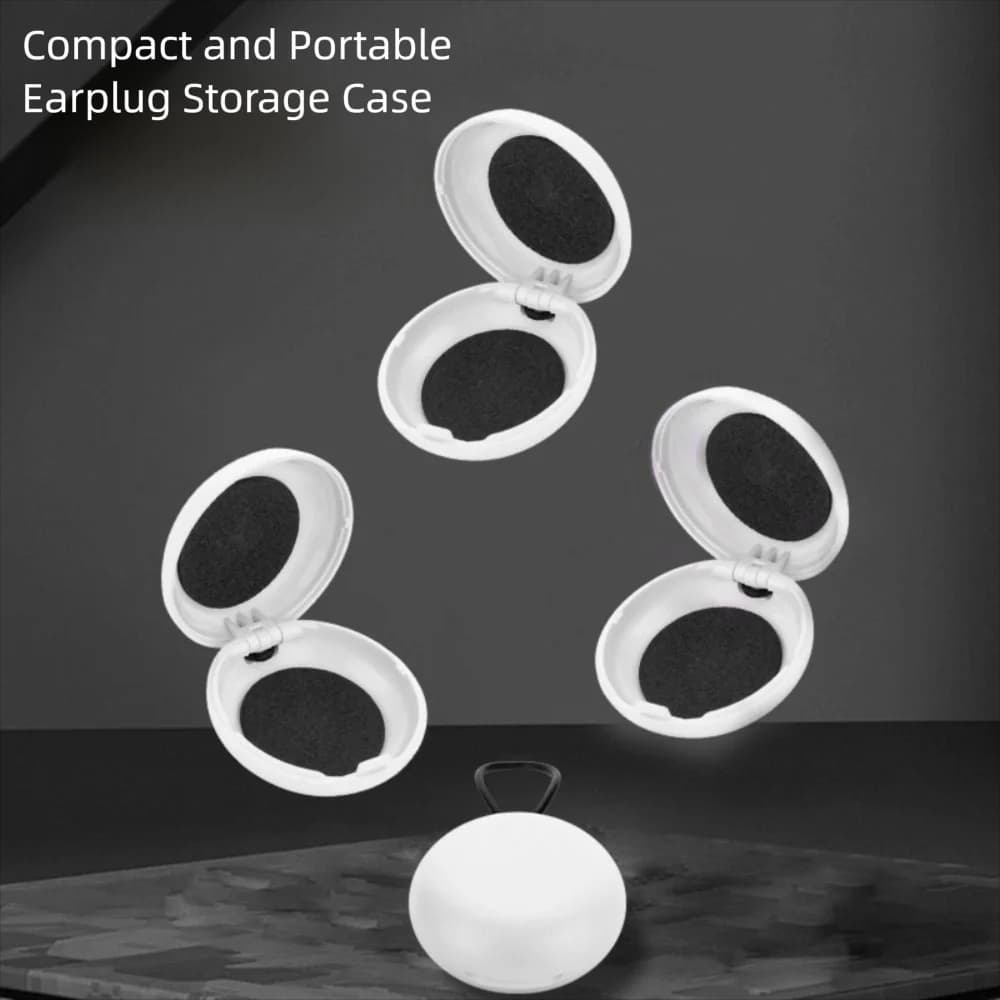 New round shape soundproof plastic earplugs box Mini earplug case for sleeping Organizer for home earplugs