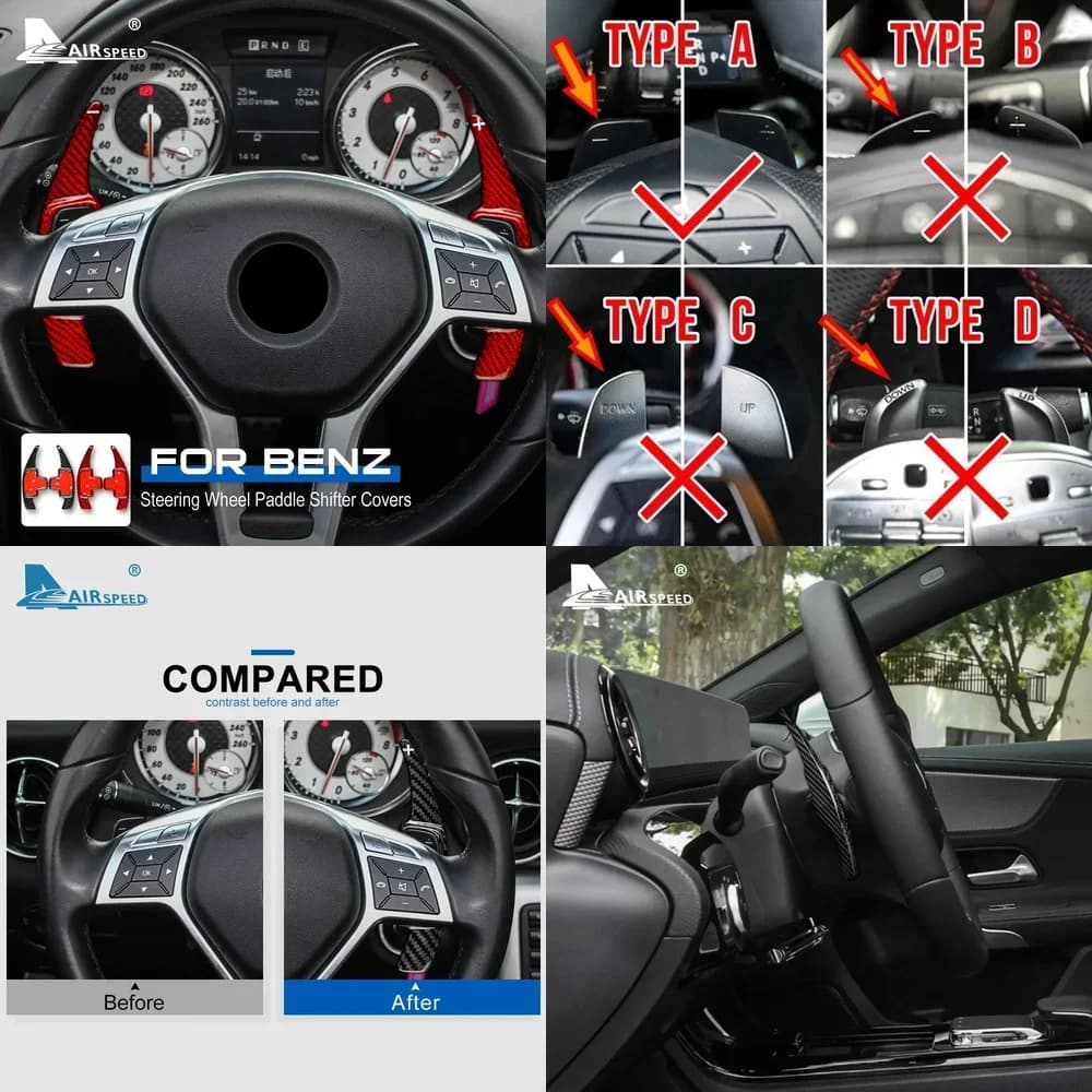 Carbon Fiber for Mercedes Benz Class A, Class B, W204, W447, W176, W246, MB SLK R172, CLA C117