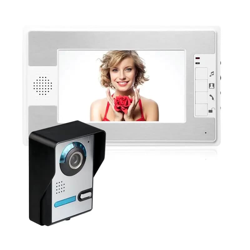 ABZZ-7 Inch Monitor HD Camera Video Door Phone Doorbell Intercom System IR Night Vision Wired Doorbell Camera Wireless