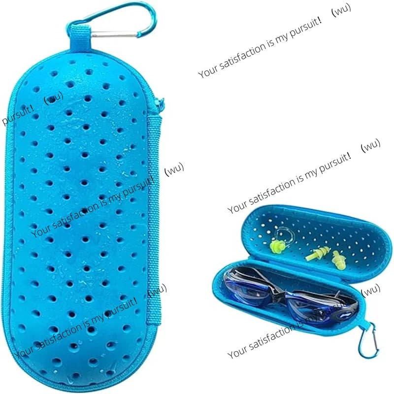 EVA swimming glasses box with clip, drain hole, protective cover for glasses, breathable for men, women and children