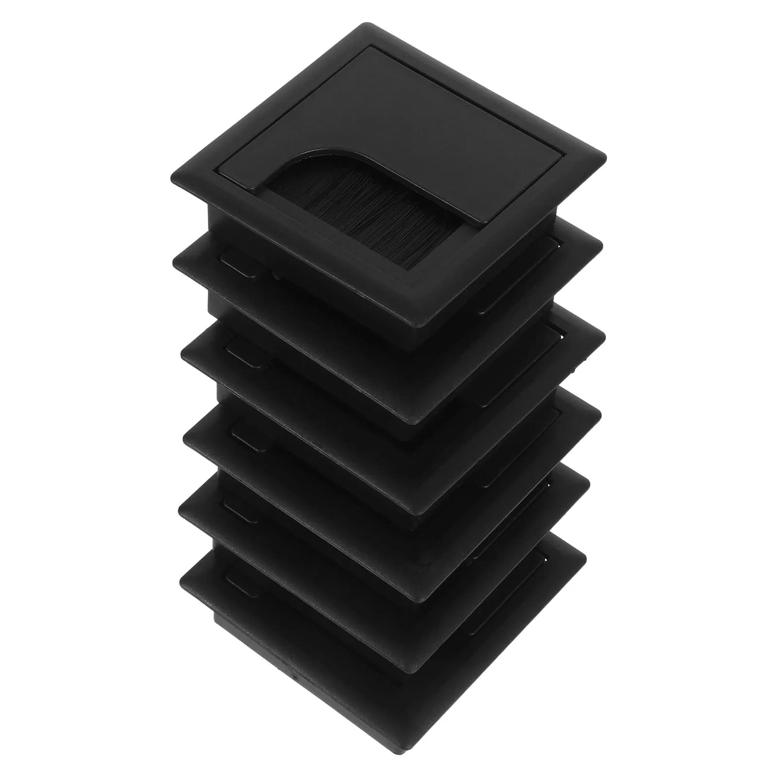 6 Pezzi Passacavi Quadrati da Scrivania 80x80mm in ABS, Copricavo Organizzatore per Cavi per Scrivania Ufficio e Computer, per una Gestione Ordinata dei Cavi