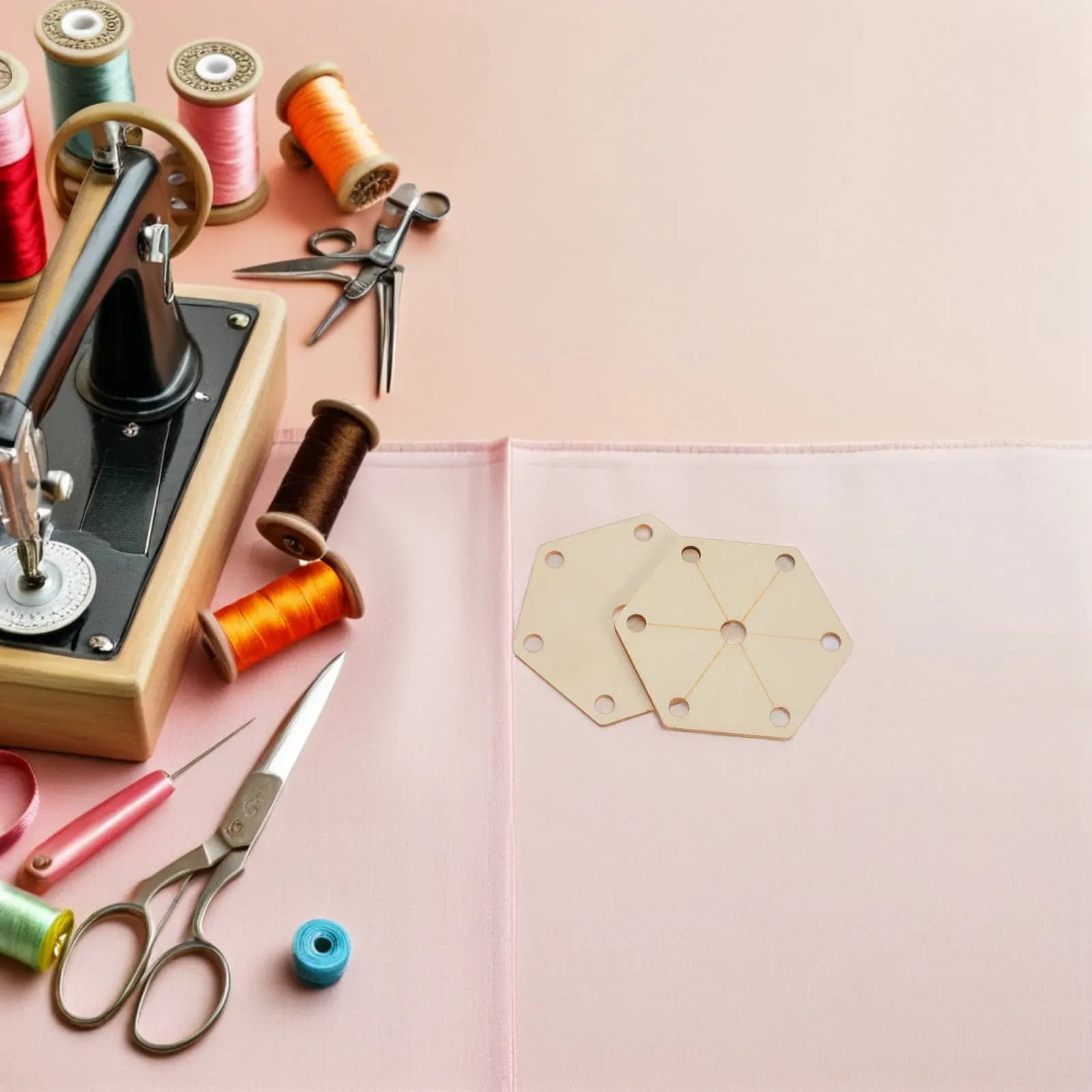 24Pcs Wood Loom Cards Hexagon Tablet Weaving Cards Natural Color Easy Craft Weaving DIY Kit Handloom Tools Knitting Machine