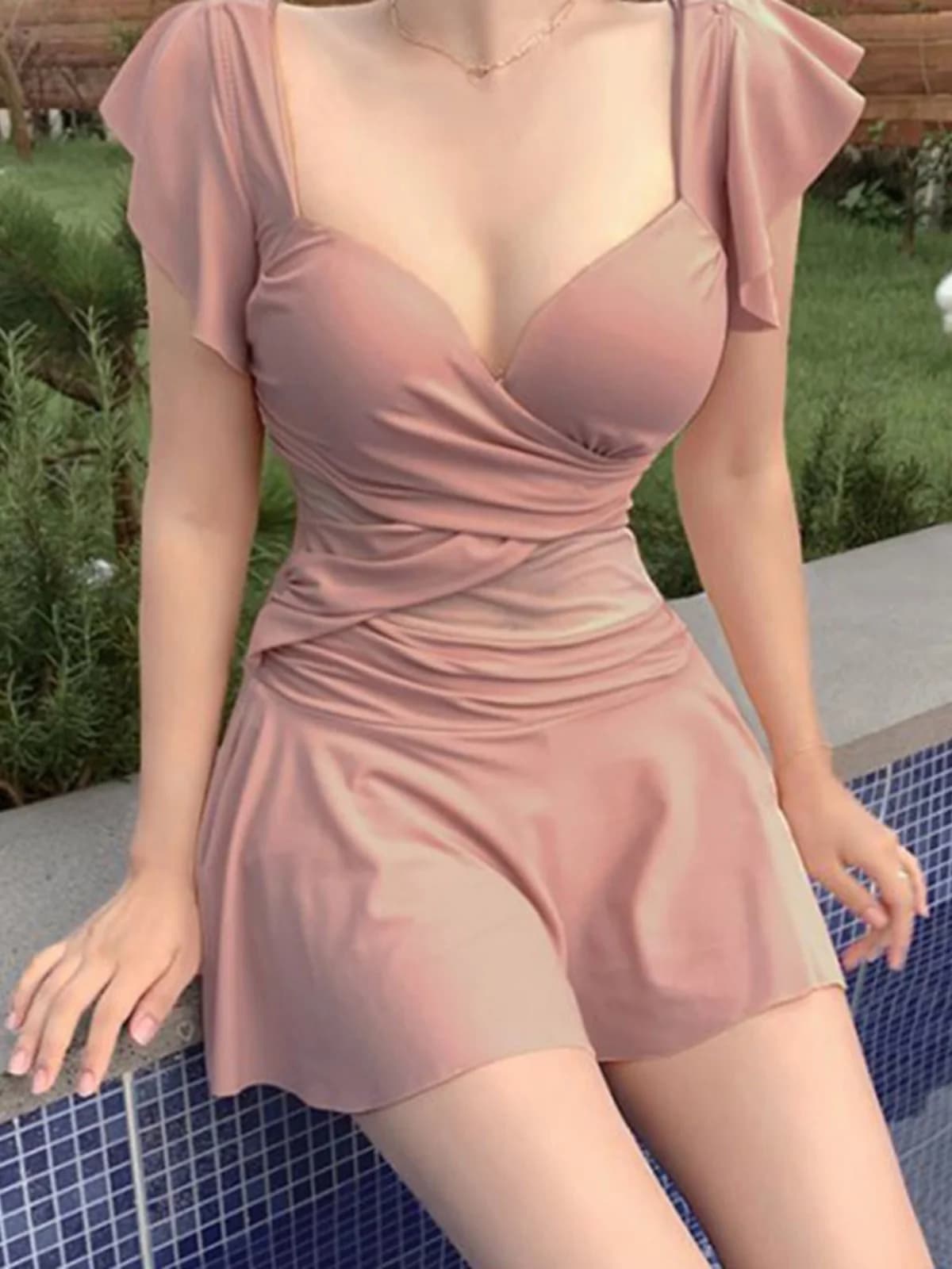 Costume da bagno intero da donna stile gonna, nuovo arrivo estivo, termale, modellante, coprente, taglie forti