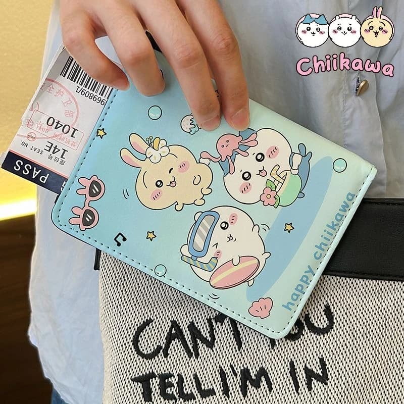 Porta Passaporto Chiikawa Serie Hachiware Usagi, Porta Documenti, Custodia Protettiva, Porta Carte Multifunzionale, Contenitore Portatile, Regalo
