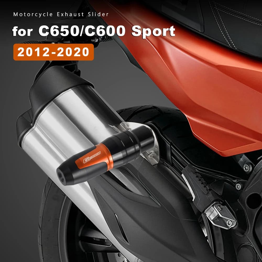 Protezione anticaduta in alluminio per accessori sportivi BMW C650 C600 Sport C 600 650 2012-2020 protezione del cursore di scarico del motociclo