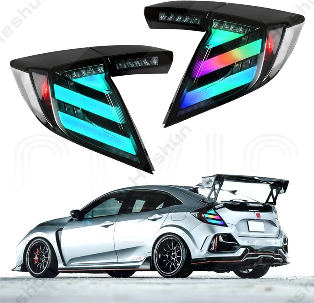 Fanali posteriori per Honda Civic Hatchback/tipo R 2016-2022 FK7 FK8 lampada posteriore di decima generazione fendinebbia posteriore LED gruppo segnale sequenziale
