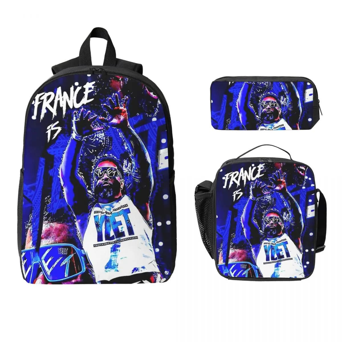 Jey Uso Yeet Art Zaino Studente Ragazzi Ragazze BookBag Borsa da scuola Borse a tracolla per laptop Borsa da pranzo isolata 3ps Astuccio