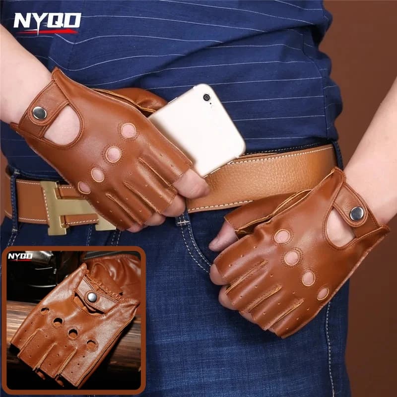 Half Finger Gloves Men Summer Gym Cycling Motorcycle Breathable Anti-Slip Lightweight Sports Fitness Workout Training Riding MTB