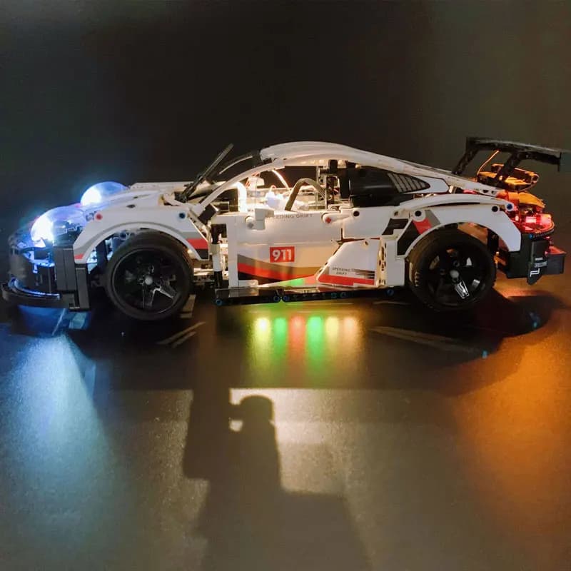Luce a led per 42096 20097 Blocchi di costruzione per auto tecniche Città RSR Veicolo da corsa Mattoni Lampada RC Giocattoli fai da te Set Auto non inclusa