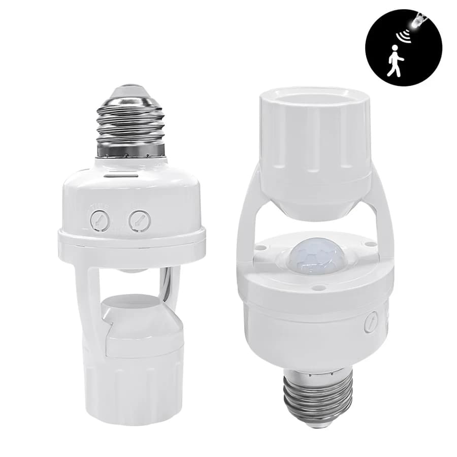 PIR Motion Sensor E27 Bulb Socket Lamp Base AC110-220V Human Body Detector Home Automation Auto On Off Light Switch Adjustable