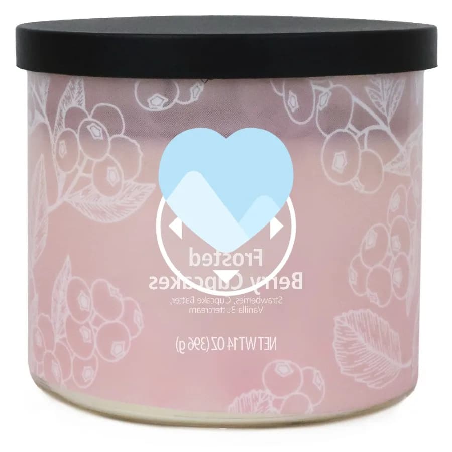 Honey-3-Wick Ombre Wrap Frosted Berry Cupcakes Candle, 14-Ounce