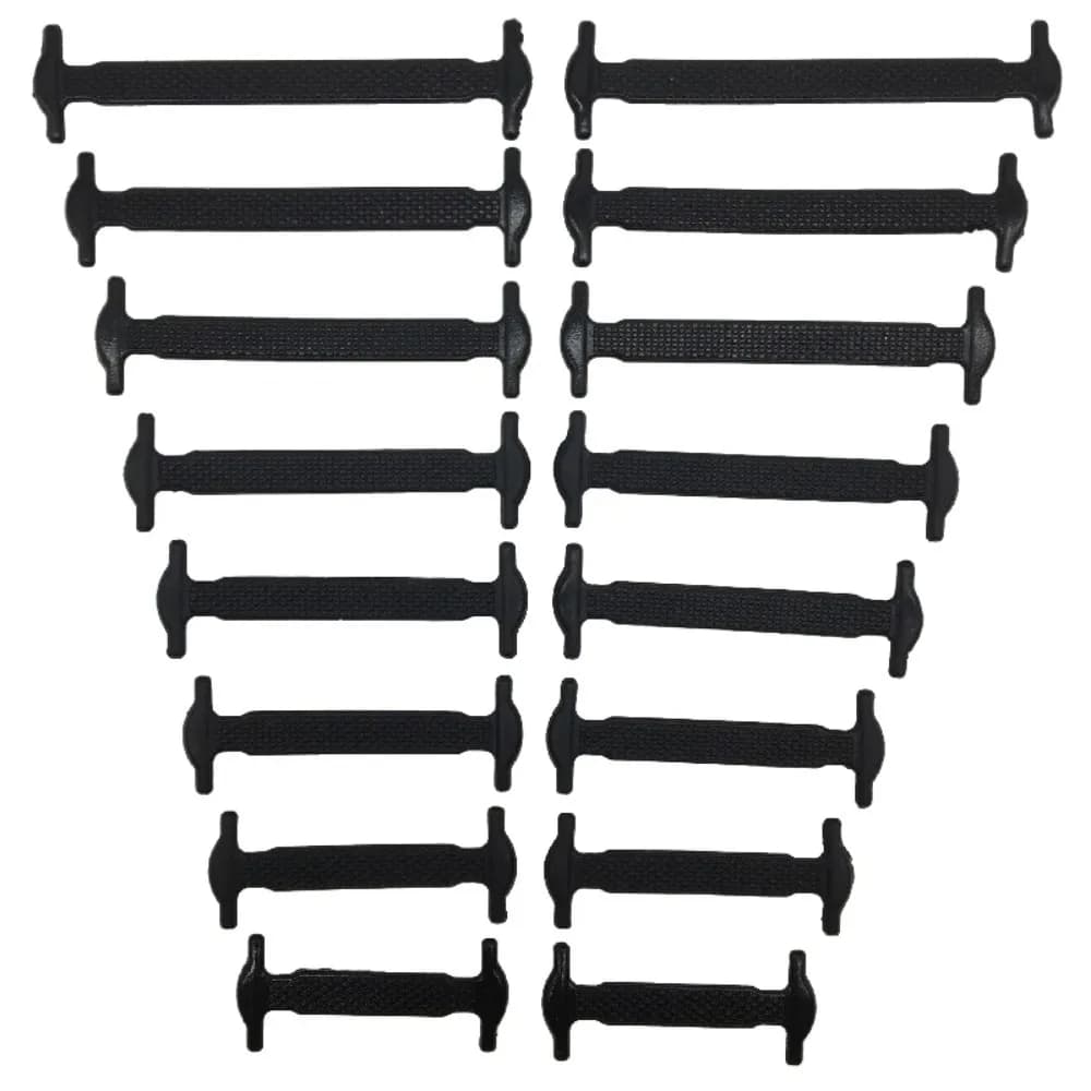 16pcs/lot Silicone Shoelaces No Tie Shoelaces 2 Colors Elastic Lace Shoelace Creative Lazy Silicone Laces Rubber Lace