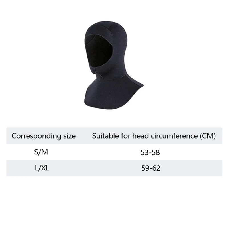 3mm Neoprene hood for underwater diving with Sword Protection, Snorkeling equipment, Winter Swimming Hat, Thermal Water Fishing Mute
