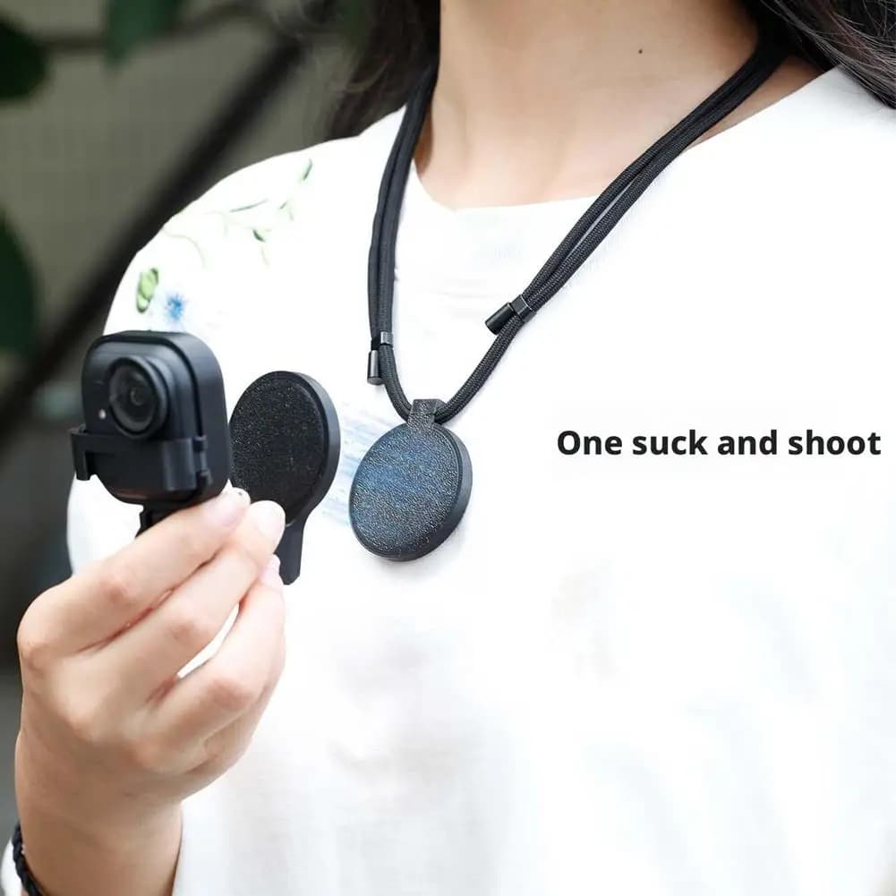 Black Magnetic Camera Neck Holder Mount Hanging Bracket Quick Release for GoPro 12 11 10 Action 4 insta360 X3 Action Cameras