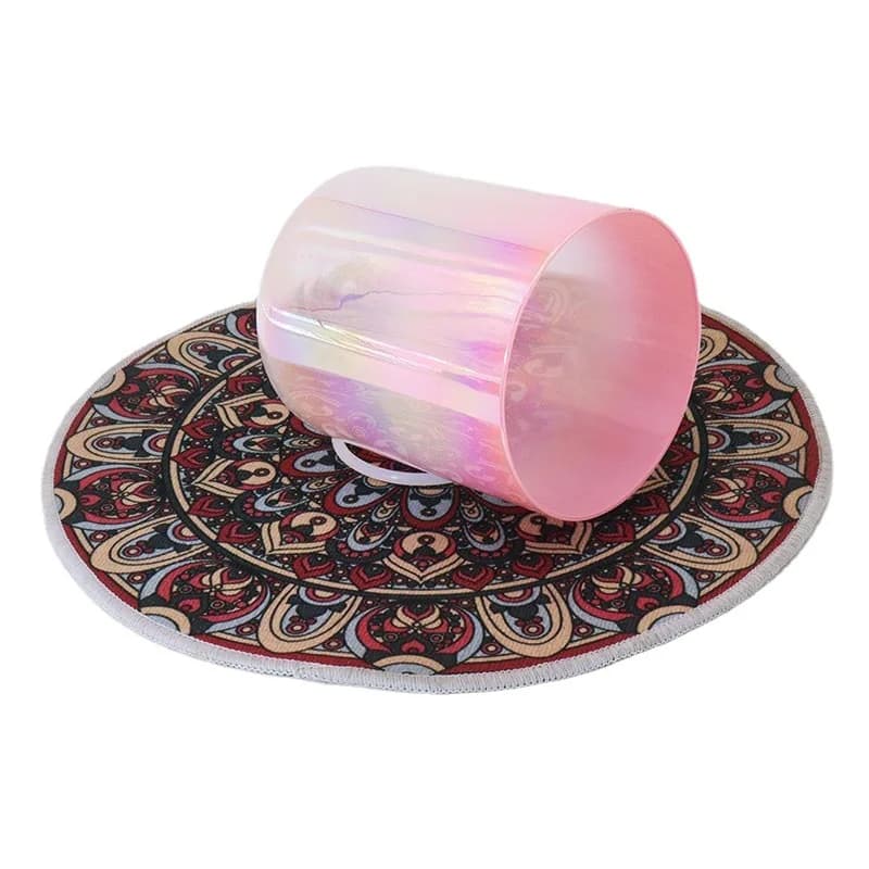 Pink gradual change quartz crystal singing bowl for sound meditation and healing crystal bowl music bowl pure tone