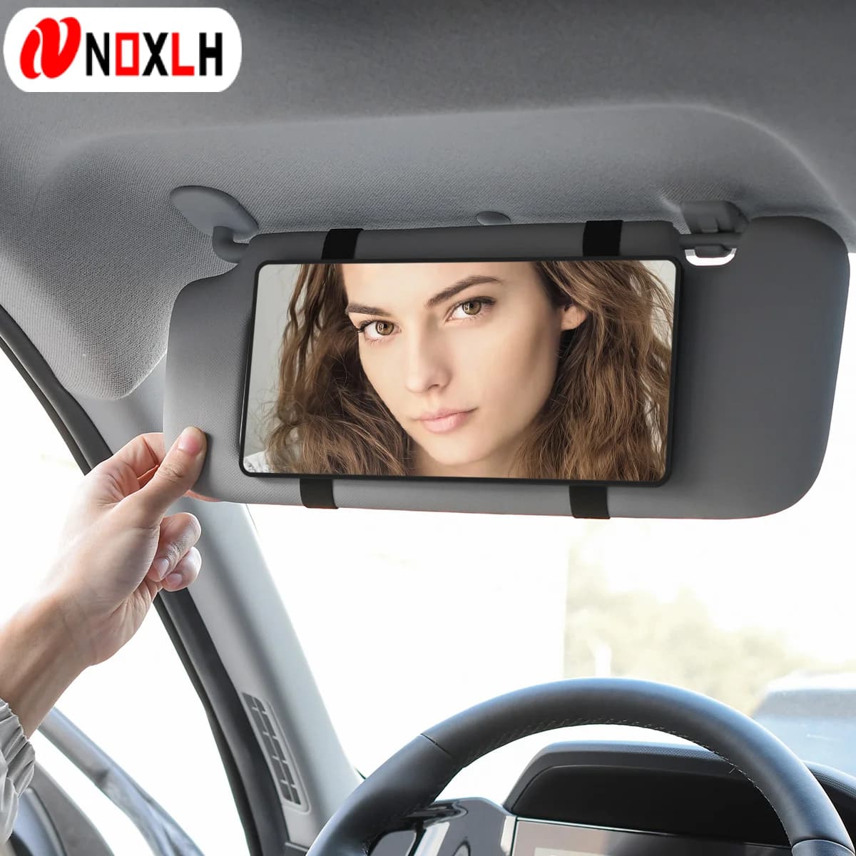 Specchio per auto per visiera parasole Specchio per trucco portatile a grande schermo Specchio cosmetico HD per specchietto retrovisore interno SUV per camion