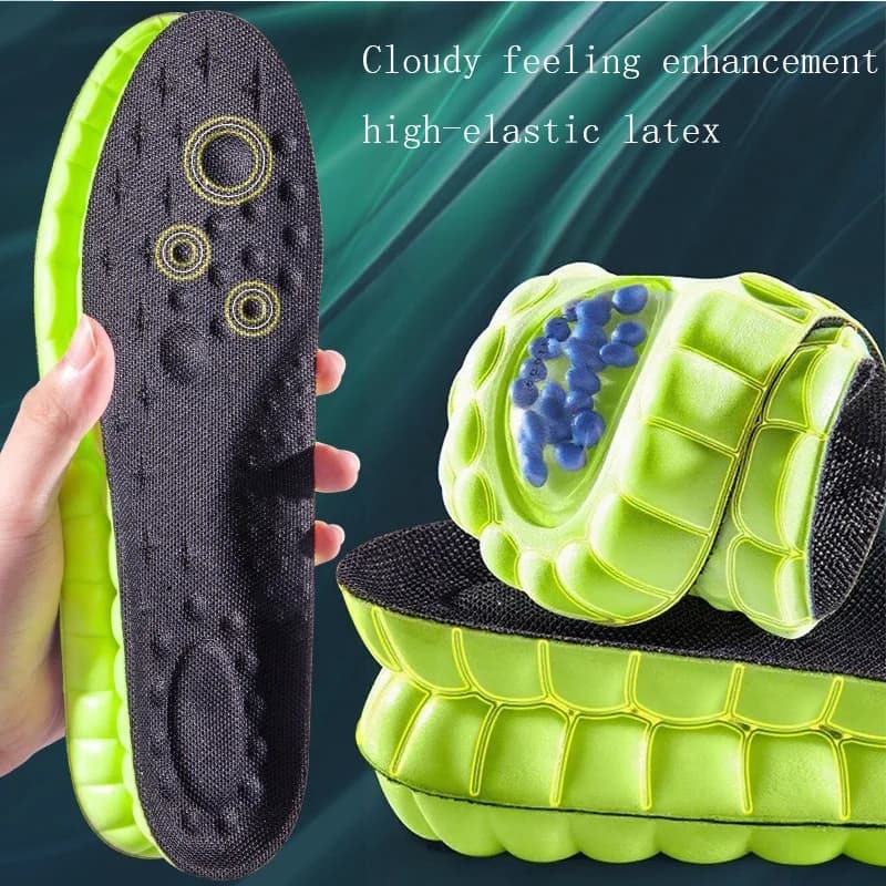 1 Paio di Solette Sportive 4D Cloud con Cuscinetto d'Aria in PU per Scarpe, Morbide, Ammortizzanti, Deodoranti e Traspiranti, Modello XDr01