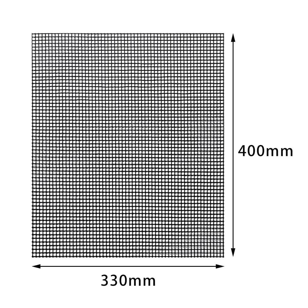 Barbecue Grilling Mesh Mat PTFE Coated Glass Net Non-Stick Cook Meat Sheet for Oven Microwave Accessories 15.75x13inches