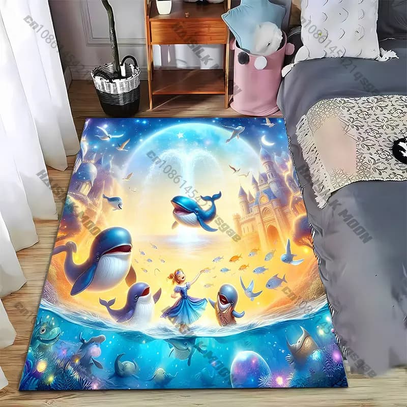 Fantasy Ocean Kingdom Harmonycarpet Tappeto da yoga per soggiorno, decorazione per la stanza, tappetino per gattonare per bambini, tappetino per il gioco, tappeto per pavimento