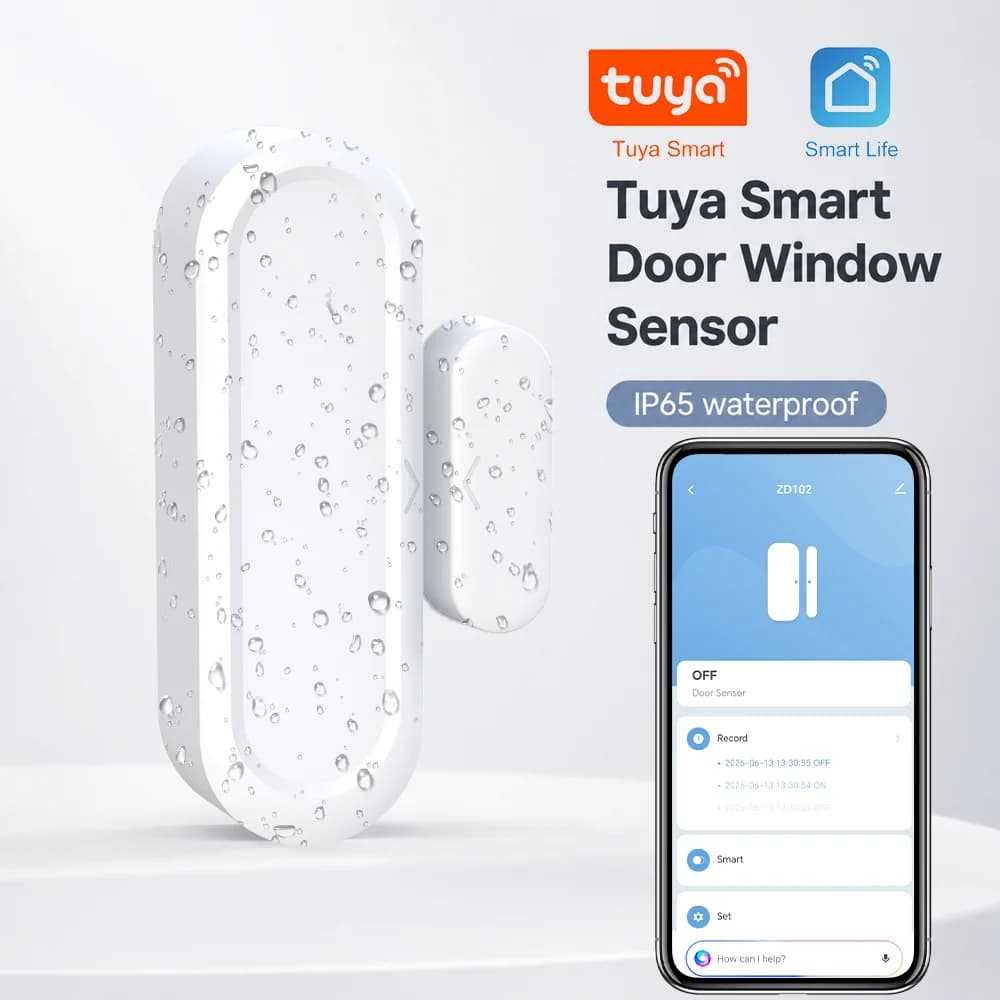Tuya WiFi Zigbee Sensore per porte Sensore per finestre Sensore di contatto per Smart Home Smart Life APP Controllo remoto per Yandex Alexa