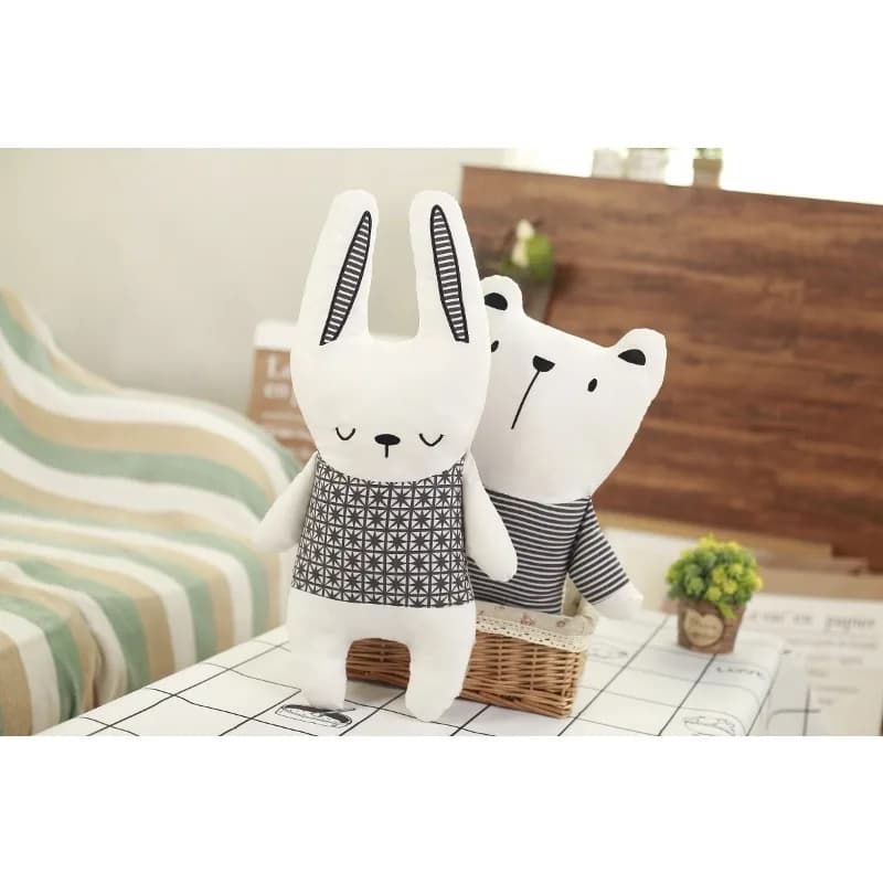 Cotton Stuffed Doll Rabbit Bear Unicorn Plush Pillow Baby Sleeping Toy Nursery Decor Newborn Photo Prop Kids Birthday Gift
