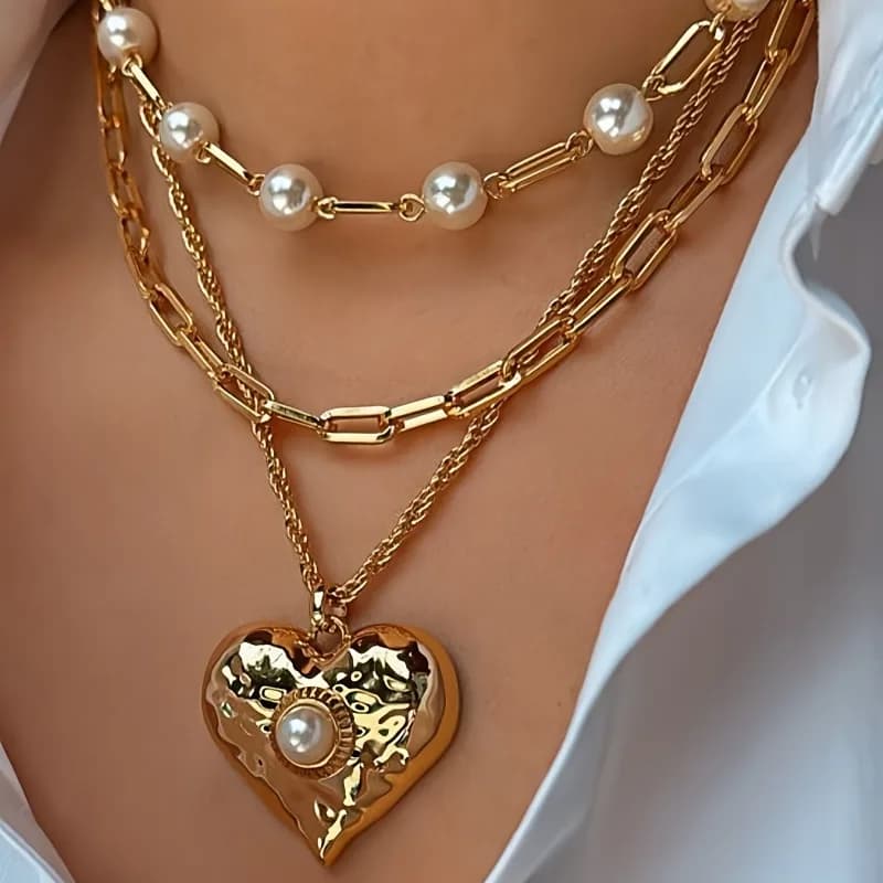 Vintage Punk Gold-plate Thick Chain Head Portrait Coin Pendant Necklace For Women Fashion Multilevel Geometric Hip Hop Jewelry