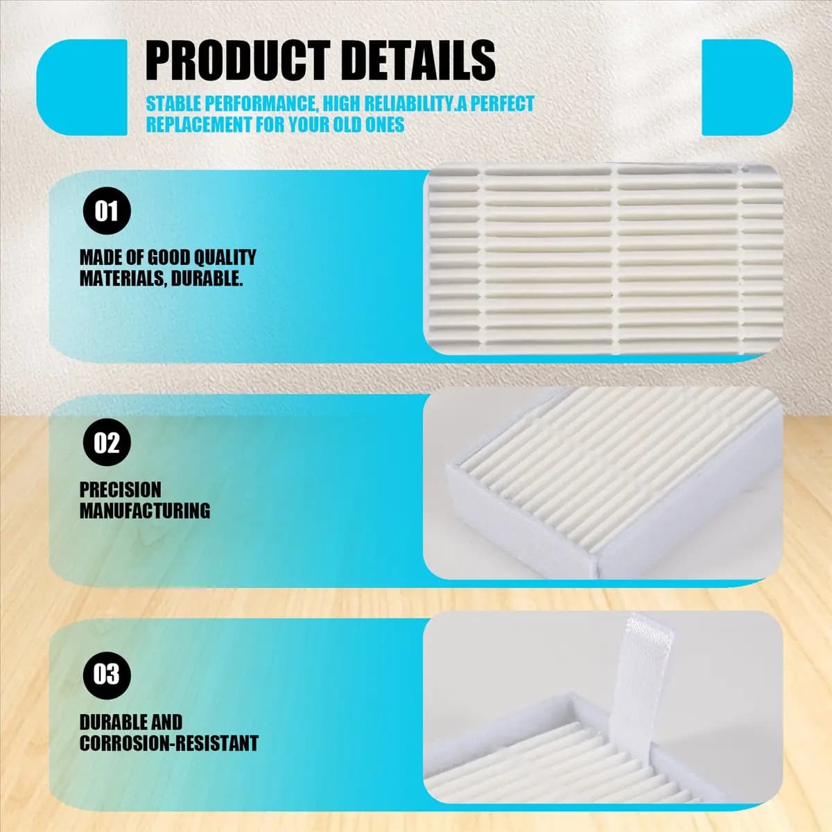 A952X Buy~HEPA Filter Replacement for V3, V3S, V3S Pro, V5, V5S, V5S Pro Robotic Vacuum Cleaner