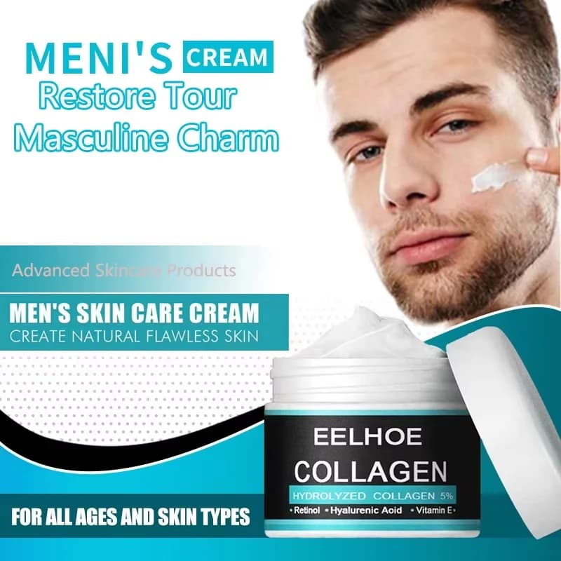 Creme al collagene per uomo, crema viso antirughe, rassodante, idratante, con acido ialuronico, sbiancante, per la cura della pelle del viso