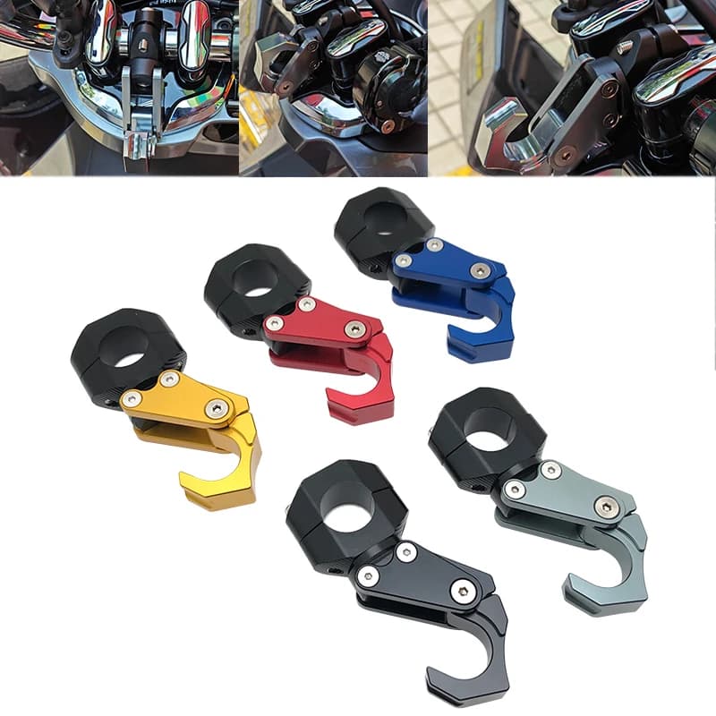 Support for bag holders aluminum Bike hook for bike Easy to install Transport Luggage bag hook with helmet hook