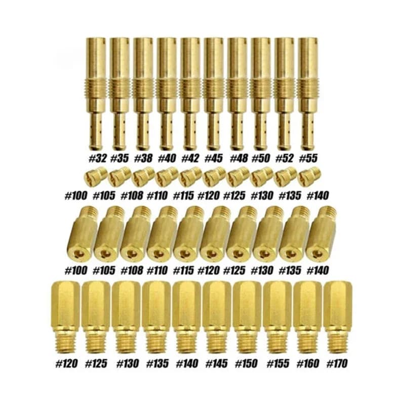 30Pc For Keihin PWK VA VE CVVD Carburetor main injection Carbs Spare Main Jets 10Pc Slow Jets/Pilot Jet Kit Replacement Portable