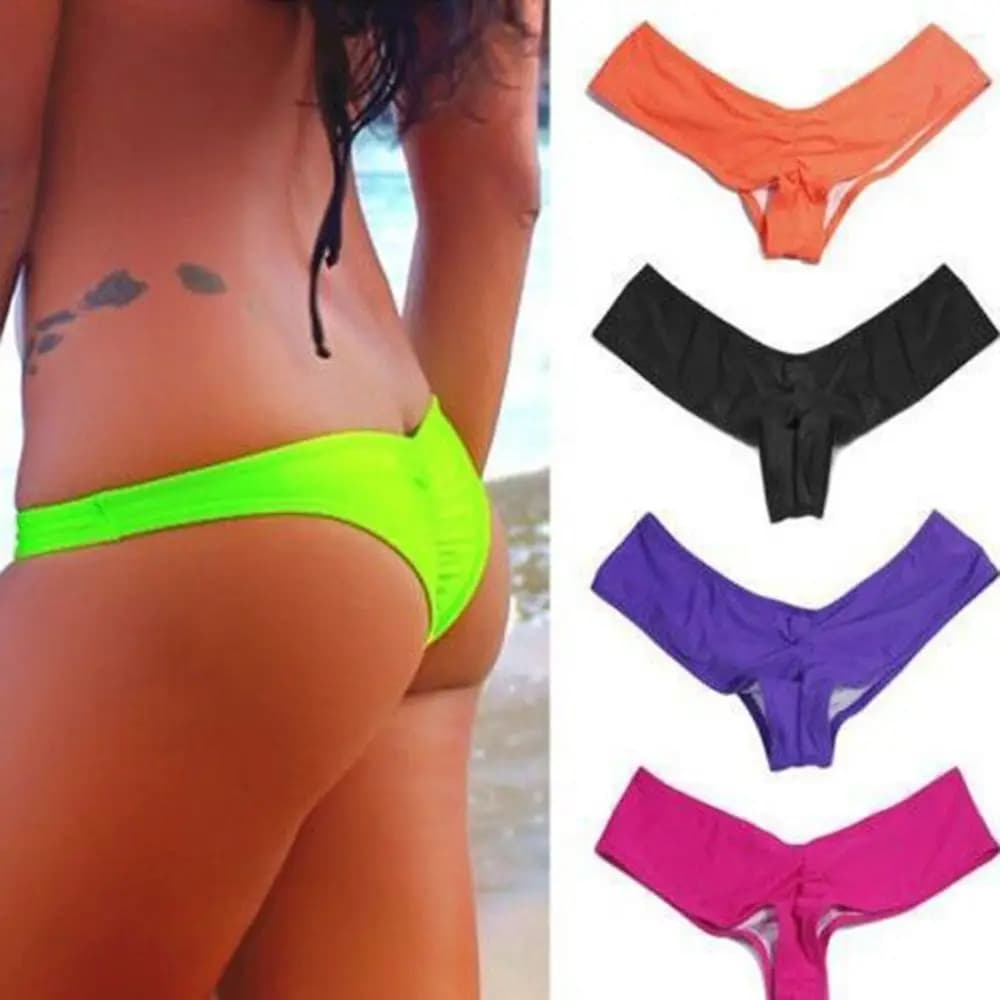 Perizoma a forma di T per le vacanze costume da bagno a pieghe con Bikini singolo Sexy di grandi dimensioni