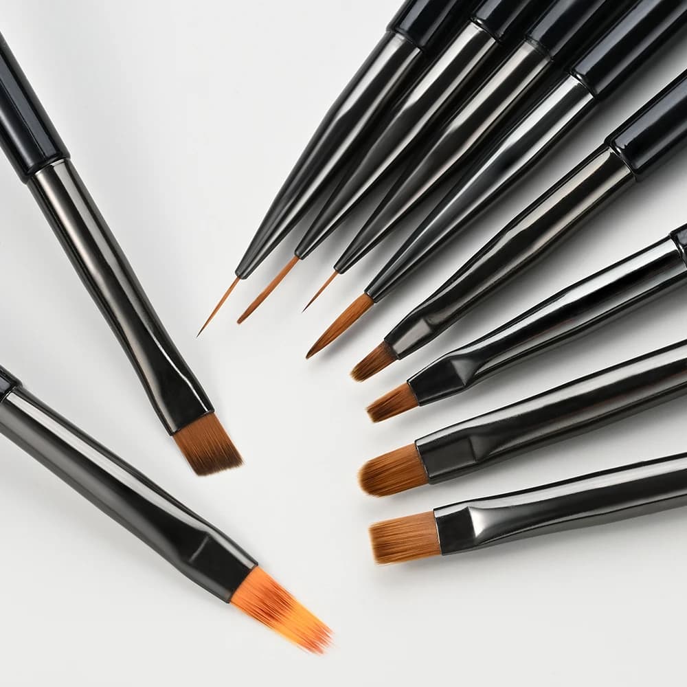 10 pz Acrilico Nail Liner Penna Pennelli Disegno Del Chiodo Punteggiatura Penna 3D Punte Linea di Disegno Pennelli Gel Penna di Pittura Strumenti per Manicure Salone
