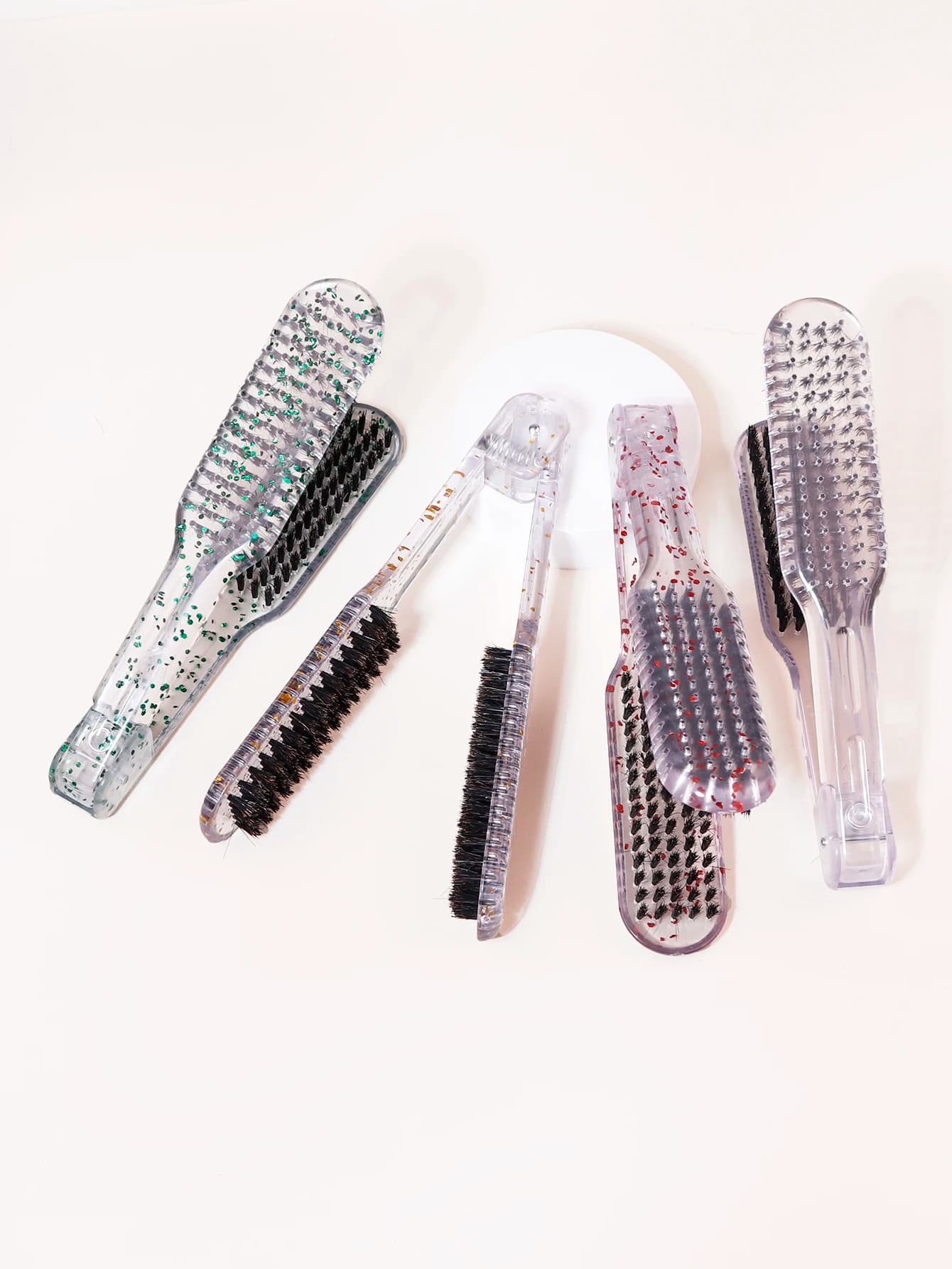 spazzola da stiro ionica per capelli lisci a forma di V con criniera trasparente in cristallo per capelli lisci da donna Speciale per parrucche di capelli veri