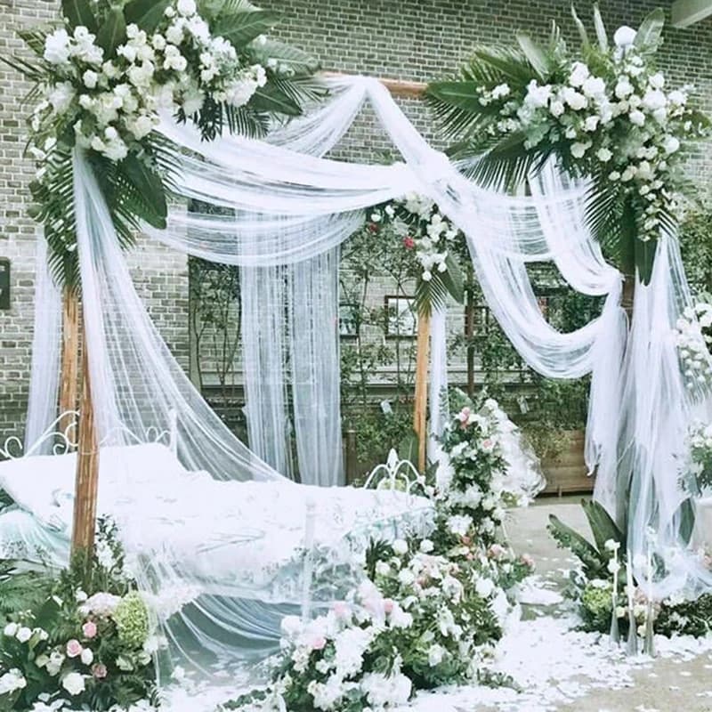 10/5m Wedding Decoration Tulle Roll Sheer Tulle Fabric For Birthday Party Backdrop Wedding Chair Sashes Decor Yarn