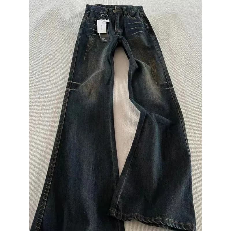 Classic Retro Flare Denim Men's Jeans Bootcut Stretch Cotton Men's Pants Vintage Style Unique Nostalgic Comfort Casual Slim