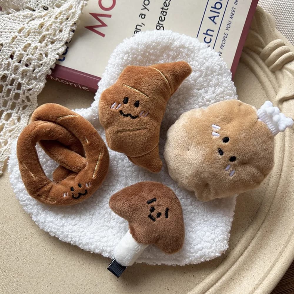 Interessante fermaglio per capelli a forma di pretzel e croissant, stile coreano, simulazione cibo, cartone animato, fermaglio laterale, dolce e carino, fermaglio posteriore da donna