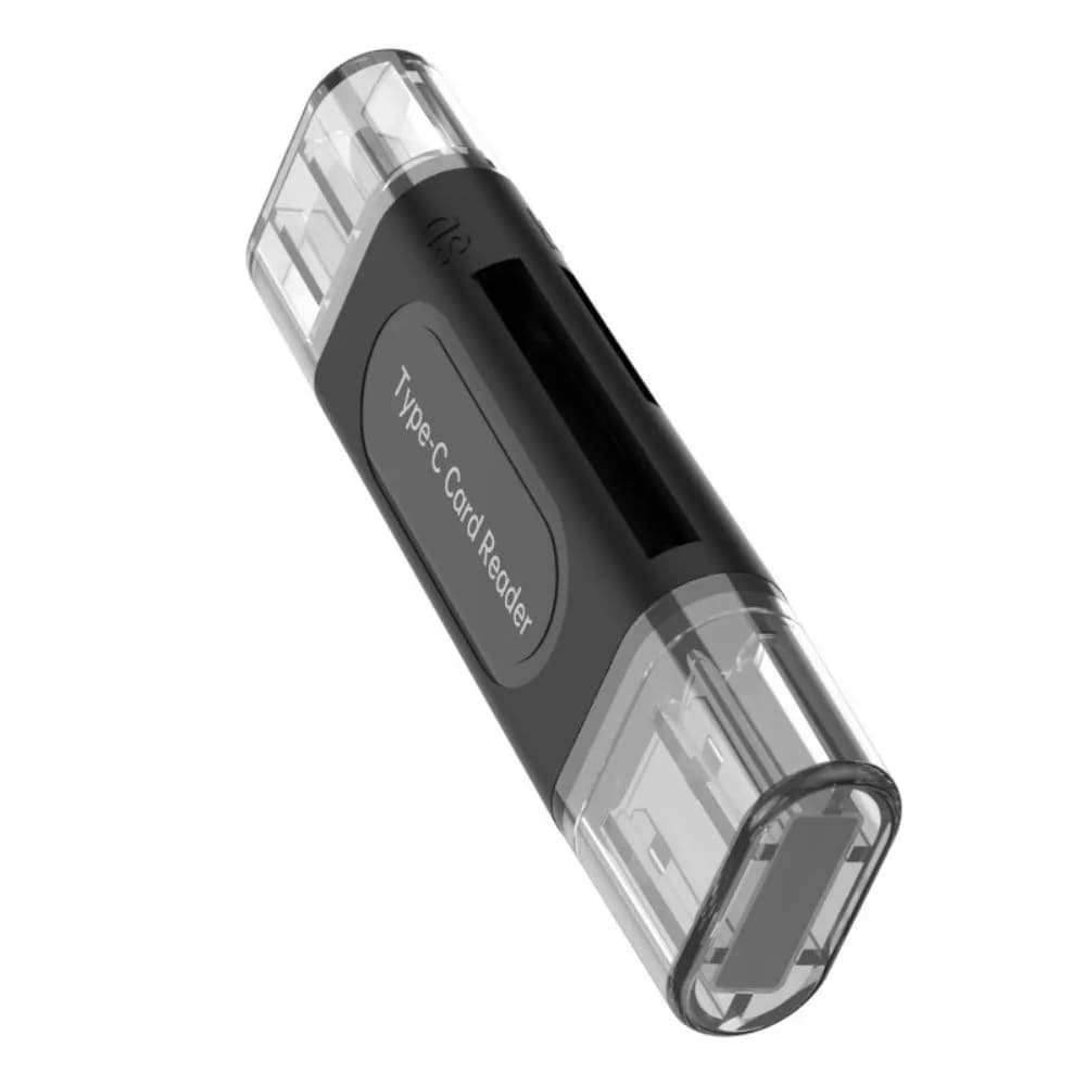 USB 2.0 Interface 4-In-1 Card Reader Plug And Play Dual Card Slot SD TF Card Reader High Speed Memory Card Reader PC Laptop Use