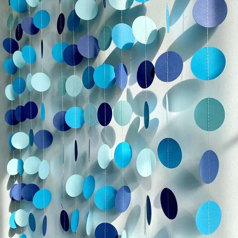 Party Ocean Style Decoration Blue Circular Flower Hanging Crafts School Wind Chimes Season Theme Activities Festival Background