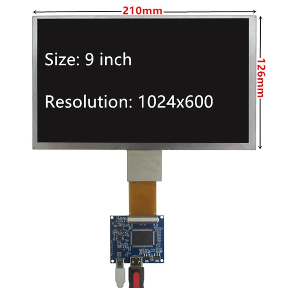 9 pollici fai da te multiuso display LCD schermo monitor scheda driver controllo Mini HDMI-compatibile per Raspberry Pi Banana Pi PC