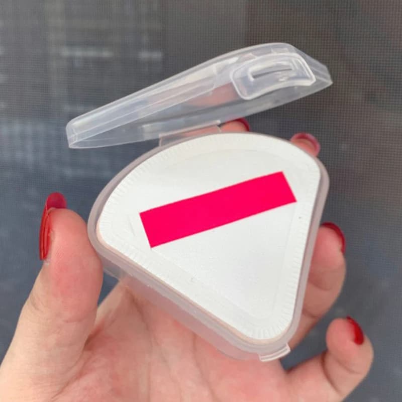 1 Pezzo Scatola Portatile per Spugnette Trucco, Custodia Trasparente a Triangolo per Spugne Cosmetiche