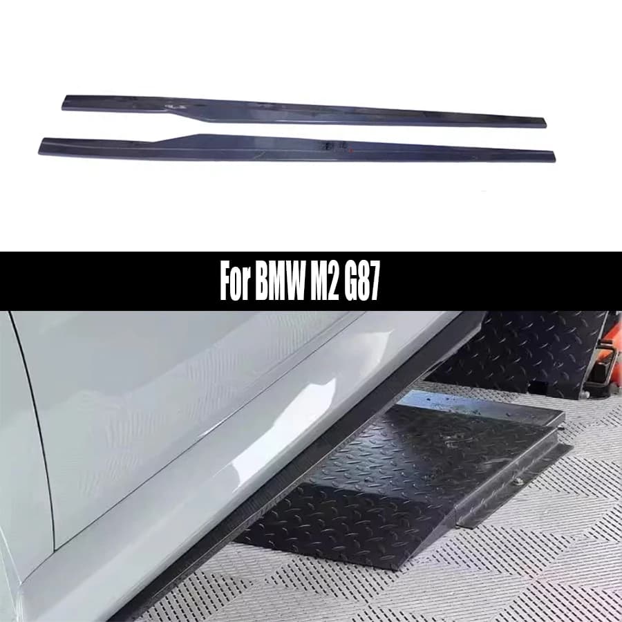 For BMW M2 G87 2021+ Dry Carbon Fiber Side Skirt Side bumper Splitters Side skirts Cupwings Apron Side panel Auto Parts