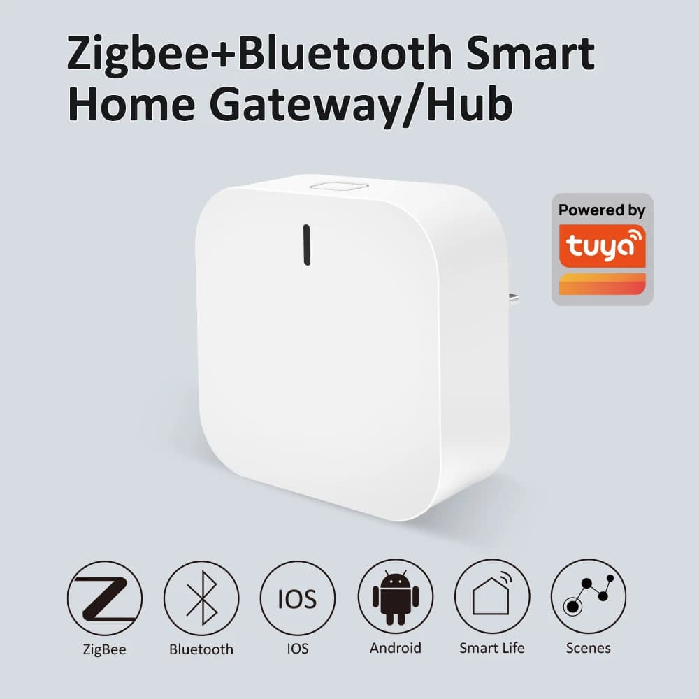 Gateway Smart Home Lincukoo Tuya Zigbee Bluetooth 3.0 Hub with Plug, Gateway Multimodale Connectable to 128 Devices