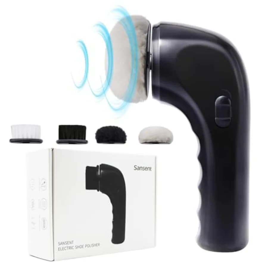 Kit Elettrico per Lucidatura Scarpe, Spazzola Elettrica per Scarpe, Pulitore per Polvere, Kit Portatile per la Cura della Pelle delle Scarpe